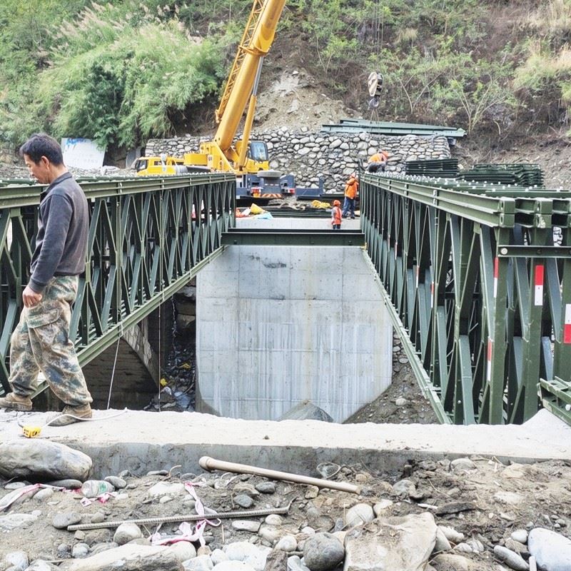 Emergency Bailey Bridge For Post-Flood Traffic Restoration